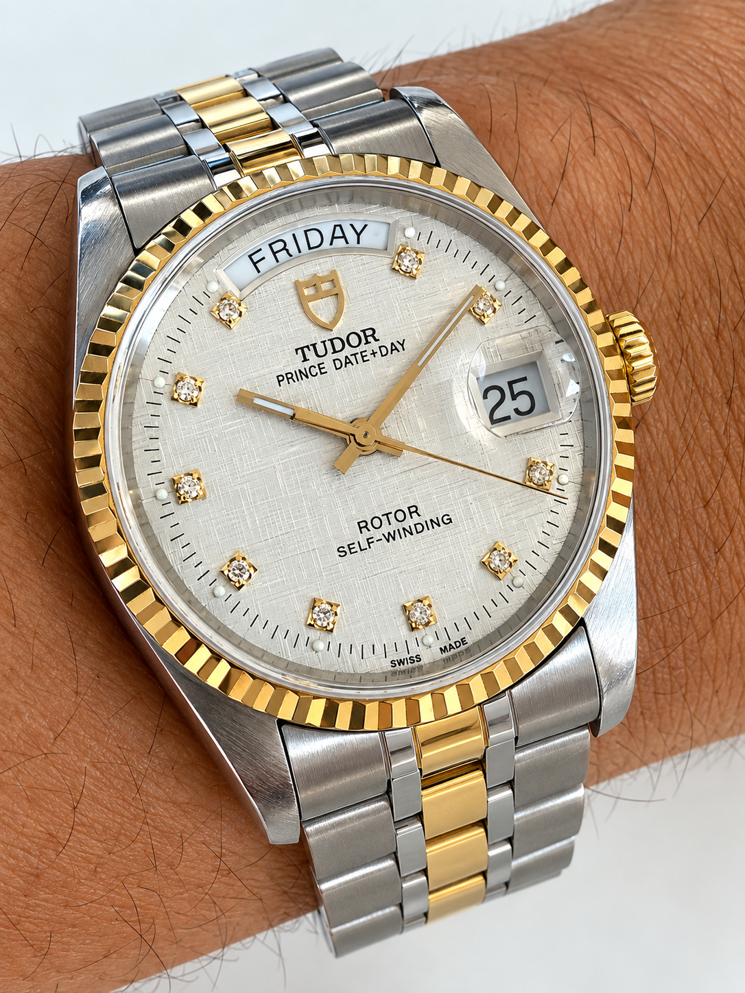 🔺 TUDOR “PRESIDENT” PRINCE DATE+DAY – REF. 76213 – QUADRANTE LINEN 🔺