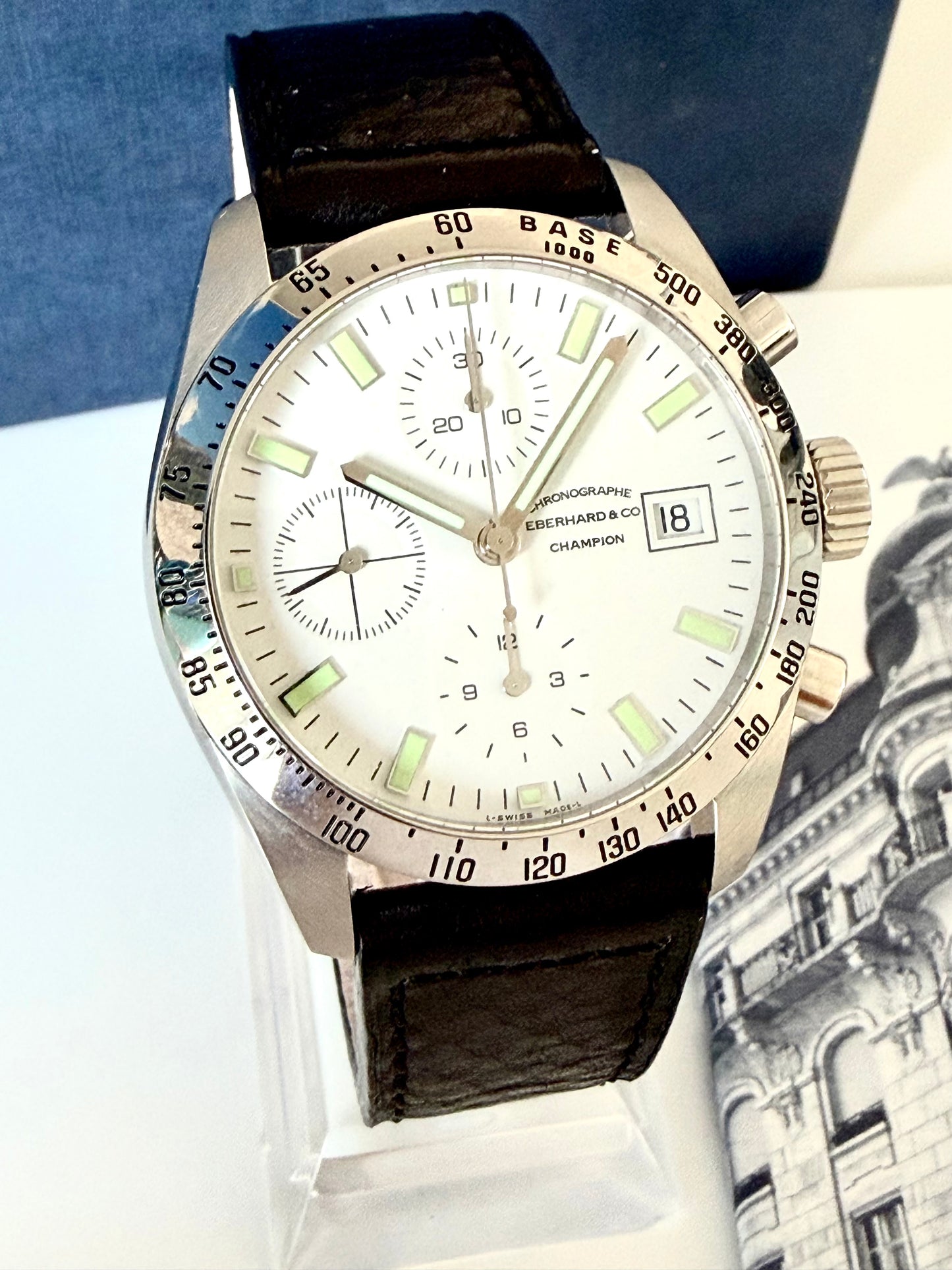 🔺EBERHARD & CO CHAMPION CHRONOGRAPH Ref. 31044.. Full set🔺