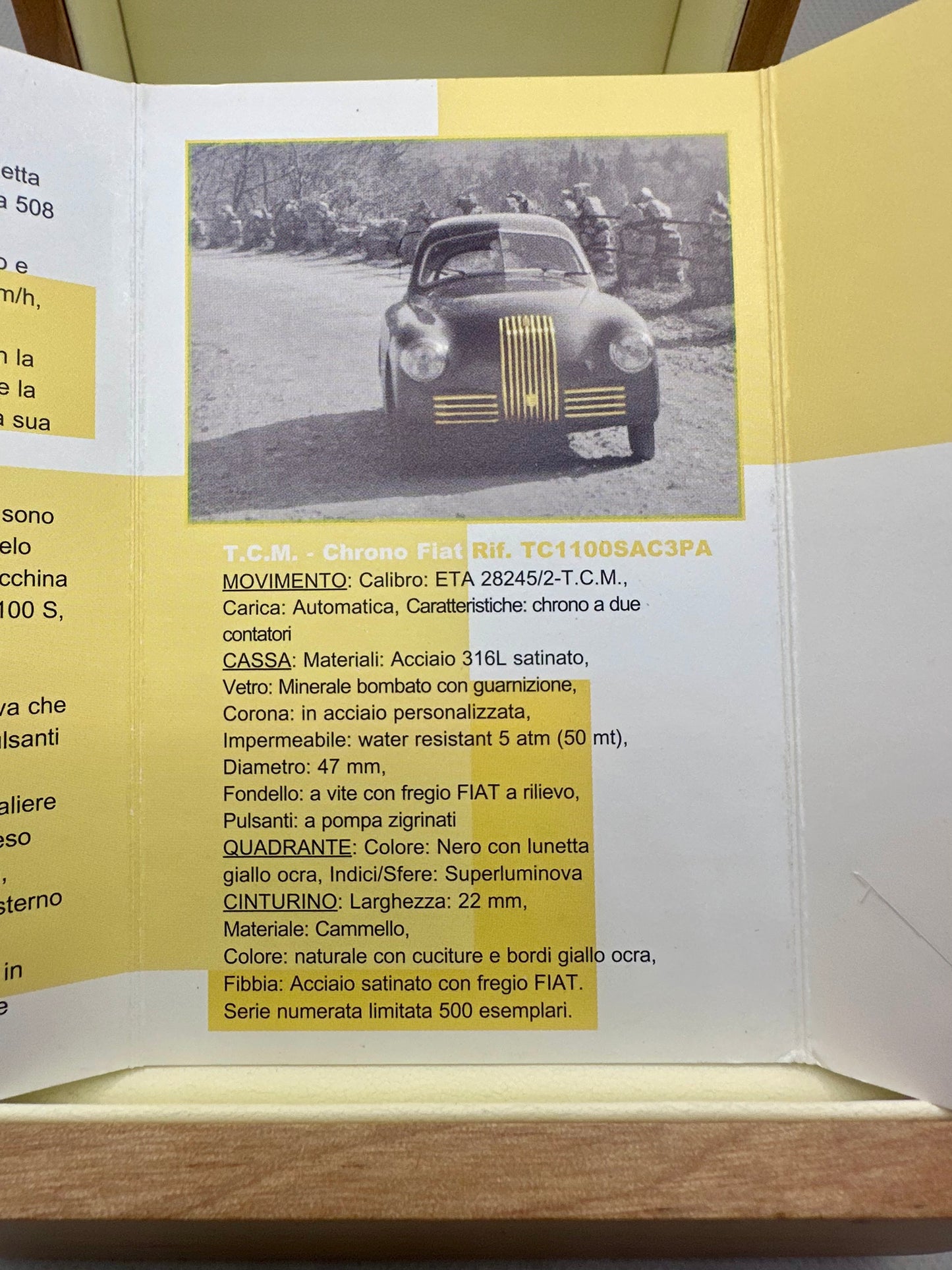TCM CHRONOGRAPH FIAT 1100S EDIZIONE LIM. 500p mondo
