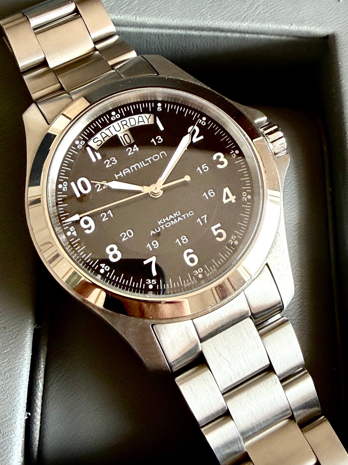 🔺 HAMILTON KHAKI KING AUTOMATIC DAY-DATE H644550 full set🔺