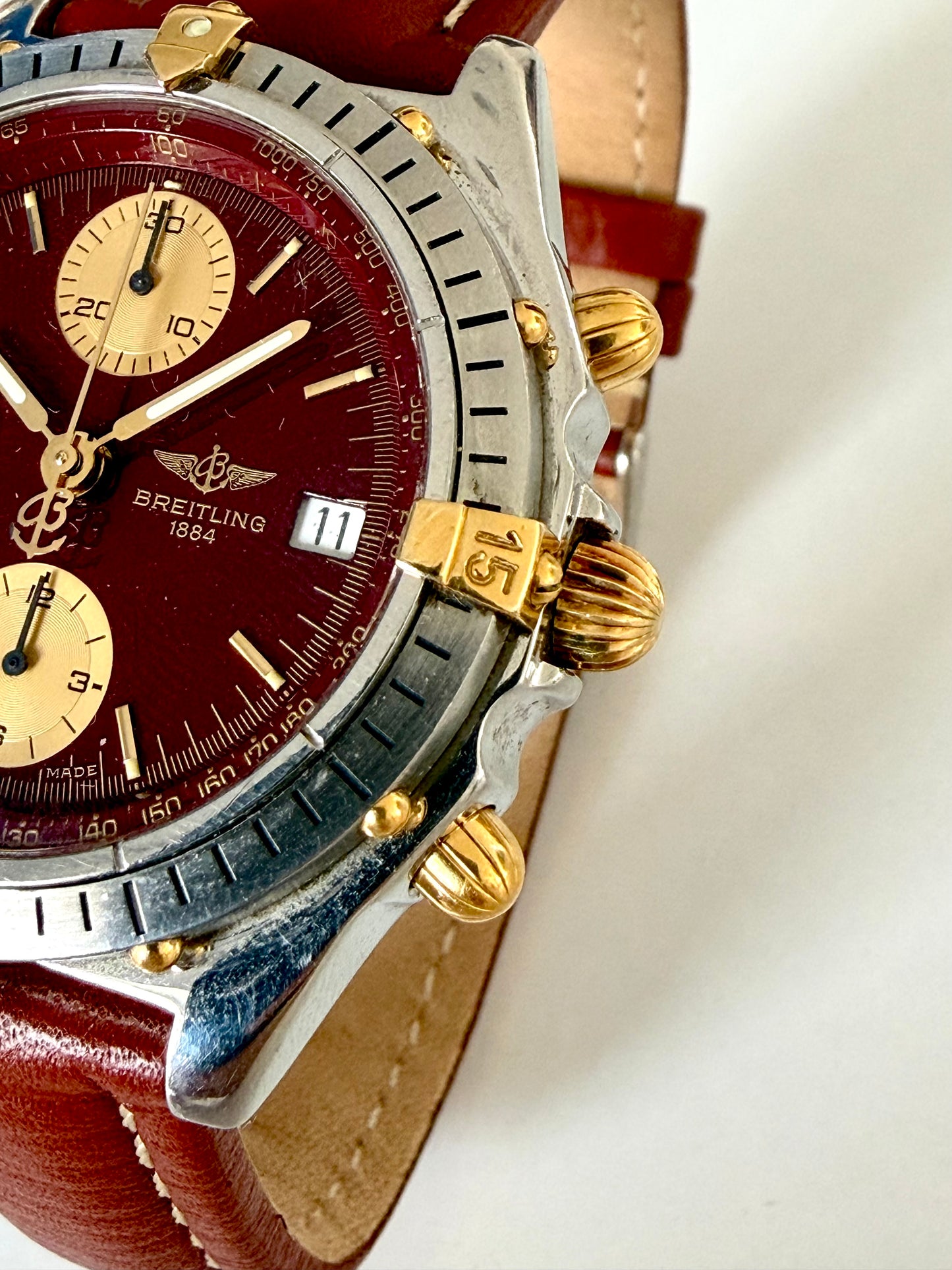 🔺BREITLING CHRONOMAT CHRONOGRAPH B13048 DIAL BORDEAUX Very rare 🔺