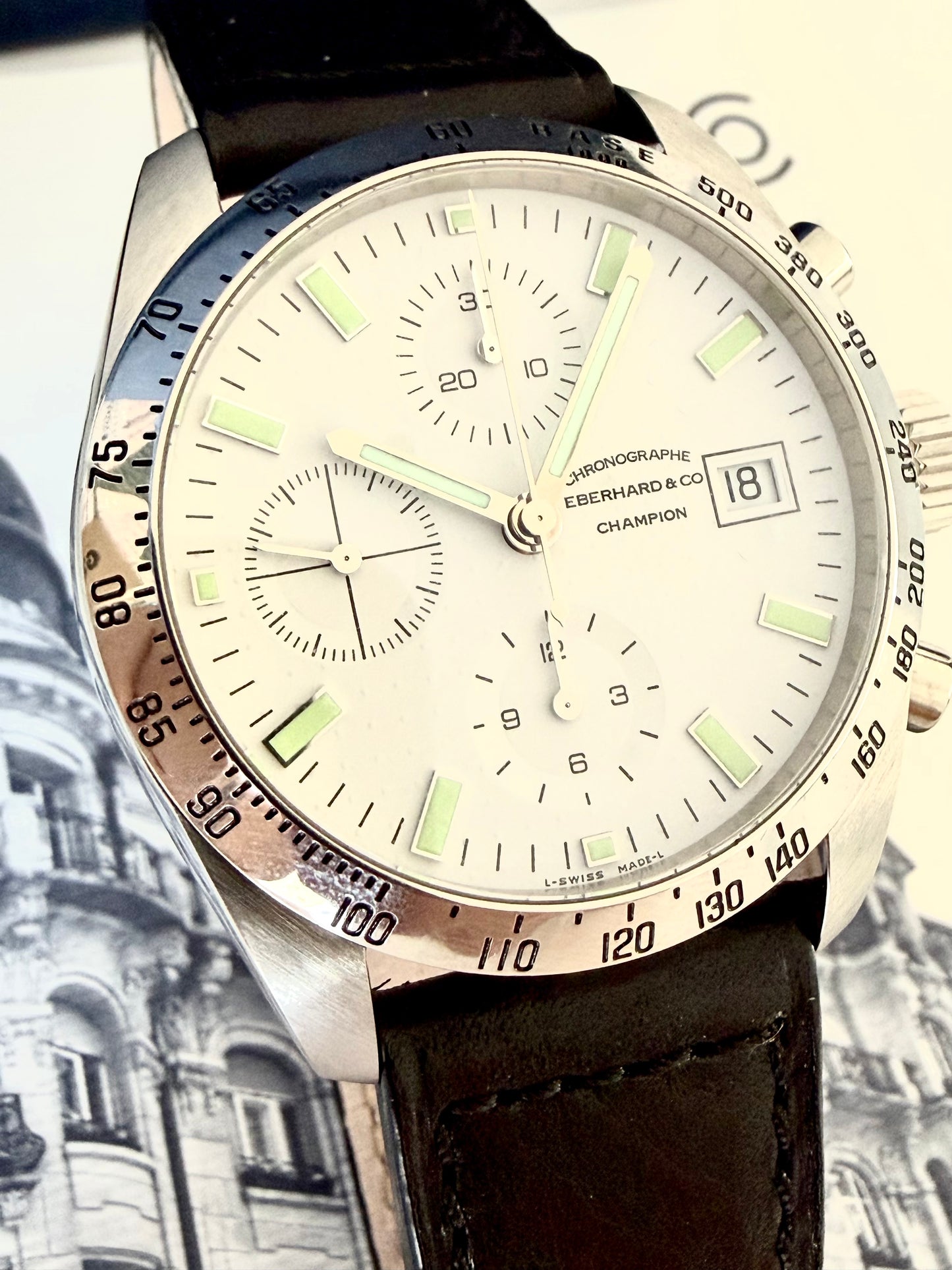 🔺EBERHARD & CO CHAMPION CHRONOGRAPH Ref. 31044.. Full set🔺