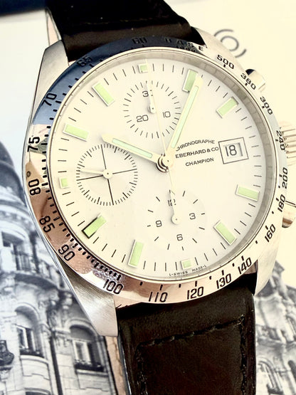 🔺EBERHARD & CO CHAMPION CHRONOGRAPH Ref. 31044.. Full set🔺