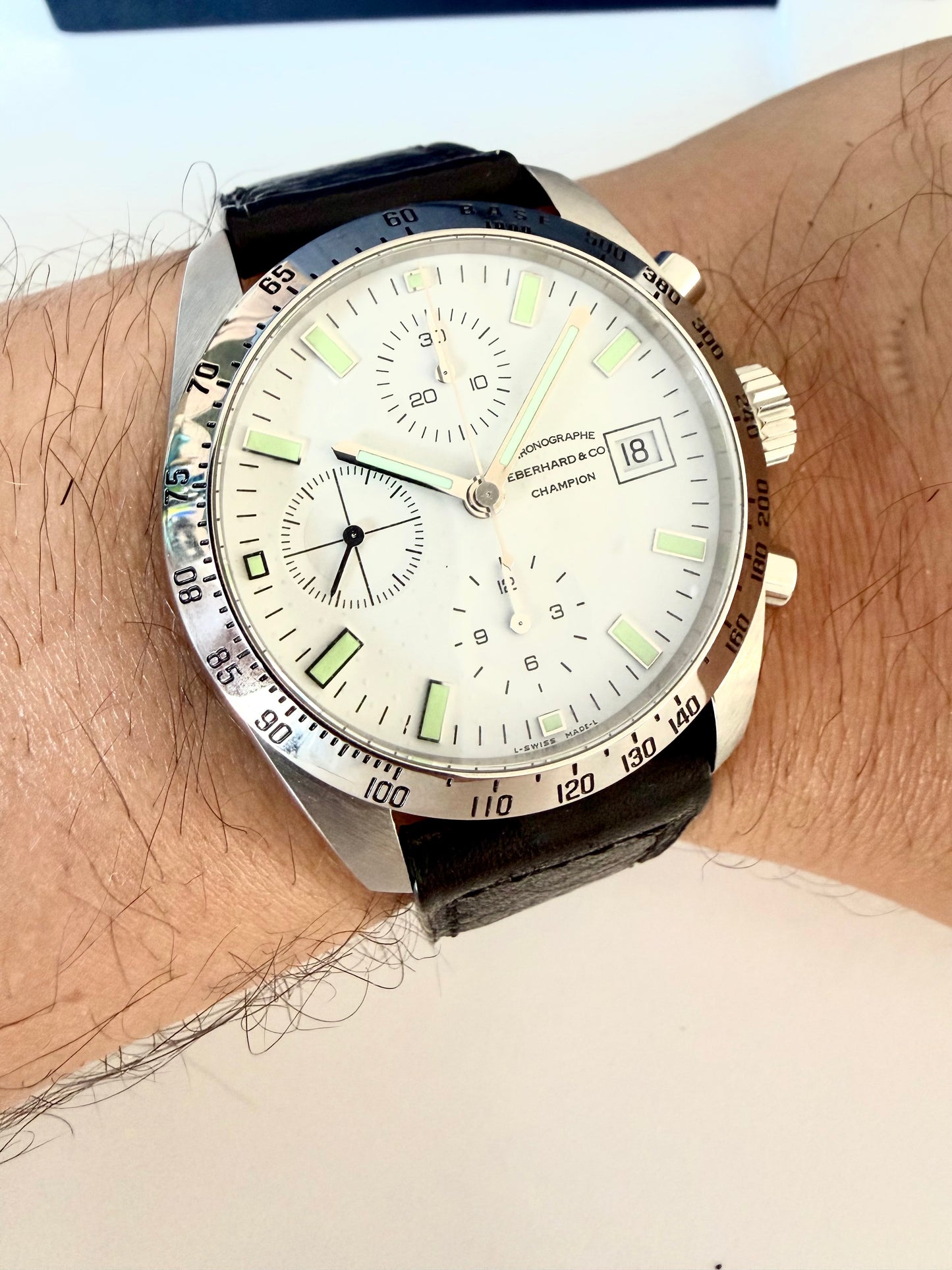 🔺EBERHARD & CO CHAMPION CHRONOGRAPH Ref. 31044.. Full set🔺