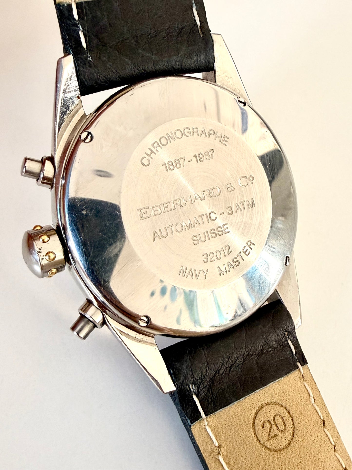EBERHARD & Co. NAVY MASTER CHRONOGRAPH FULL CALENDAR/ MOONPHASE STEEL GOLD 
(CENTENARY EBERHARD 1887/1987)