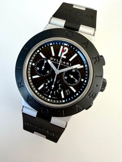 BVLGARI ALLUMINIUM CHRONOGRAPH AUTOMATIC CARBON DIAL 44mm