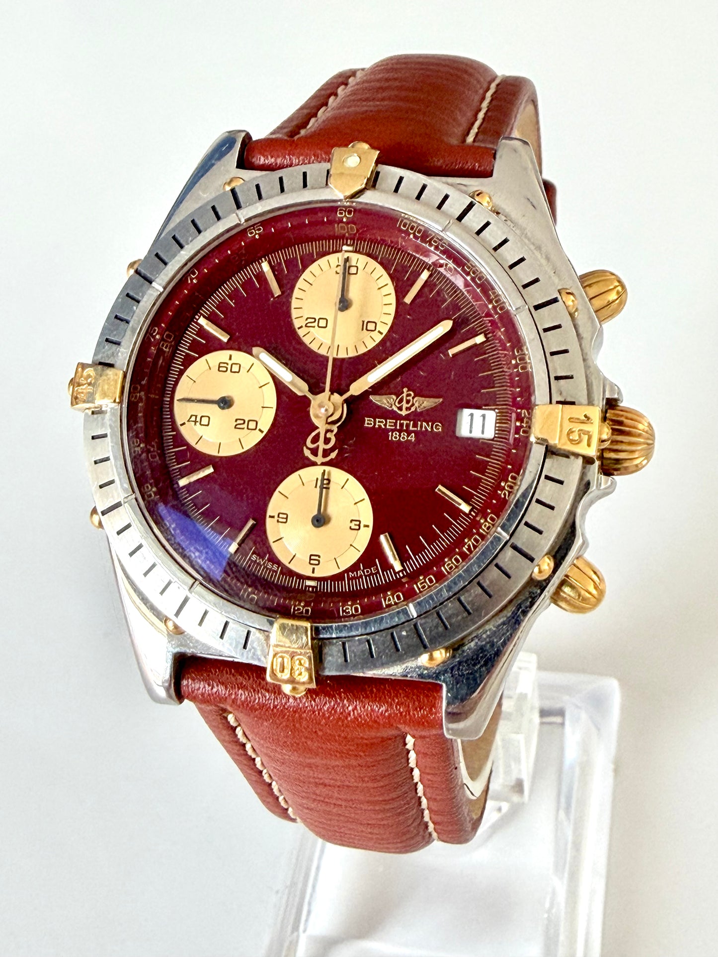 🔺BREITLING CHRONOMAT CHRONOGRAPH B13048 DIAL BORDEAUX Very rare 🔺