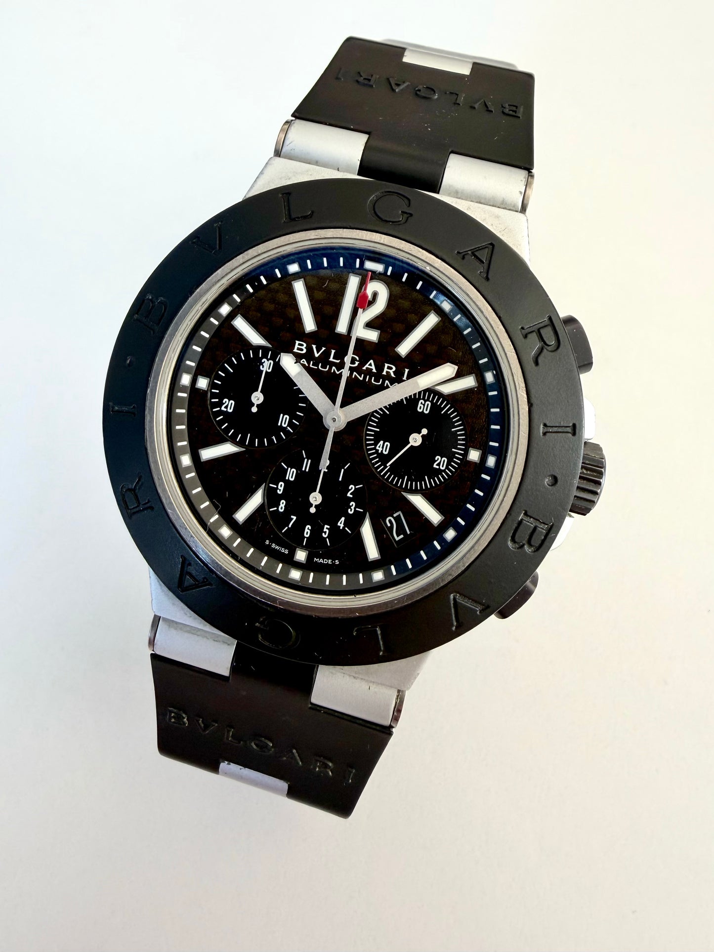 BVLGARI ALLUMINIUM CHRONOGRAPH AUTOMATIC CARBON DIAL 44mm