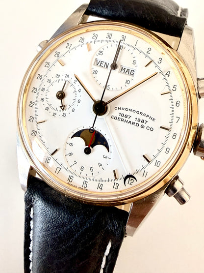 EBERHARD & Co. NAVY MASTER CHRONOGRAPH FULL CALENDAR/ MOONPHASE STEEL GOLD 
(CENTENARY EBERHARD 1887/1987)