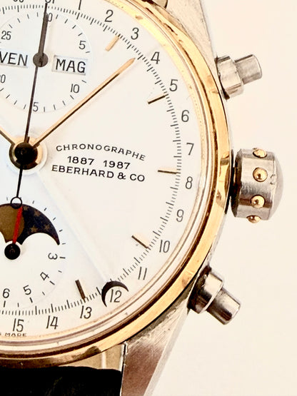 EBERHARD & Co. NAVY MASTER CHRONOGRAPH FULL CALENDAR/ MOONPHASE STEEL GOLD 
(CENTENARY EBERHARD 1887/1987)