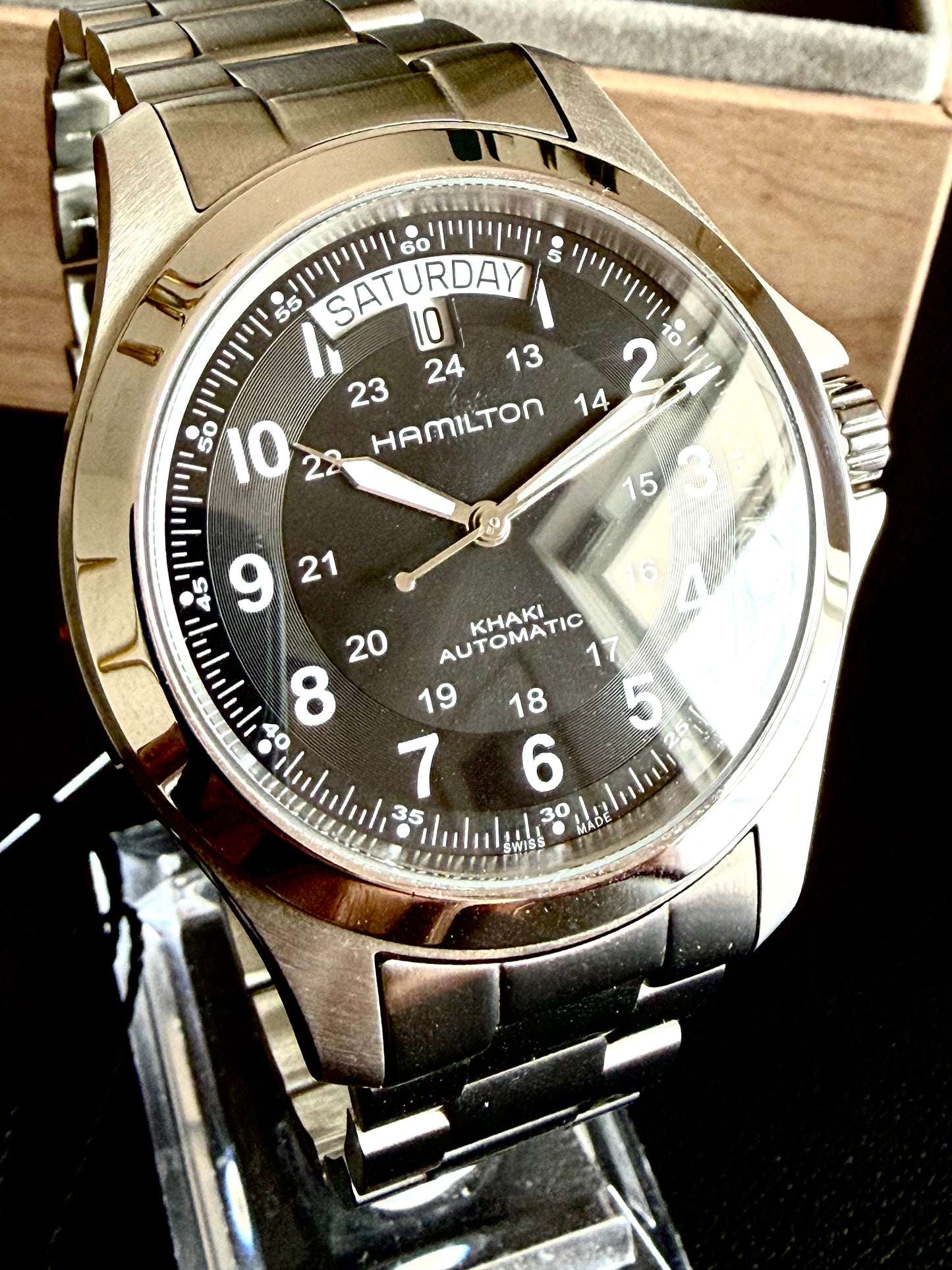 🔺 HAMILTON KHAKI KING AUTOMATIC DAY-DATE H644550 full set🔺