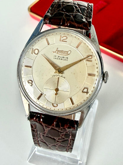 LORELEX ISOFLEX 17 RUBIS INCABLOC – SWISS VINTAGE DRESS WATCH