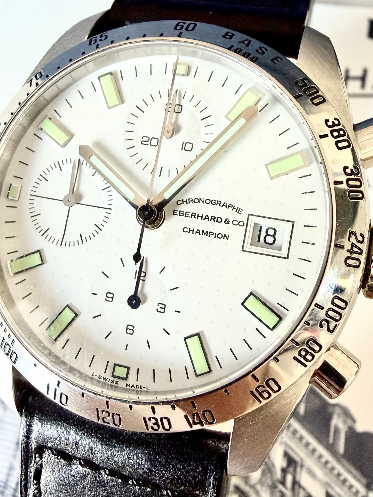 🔺EBERHARD & CO CHAMPION CHRONOGRAPH Ref. 31044.. Full set🔺