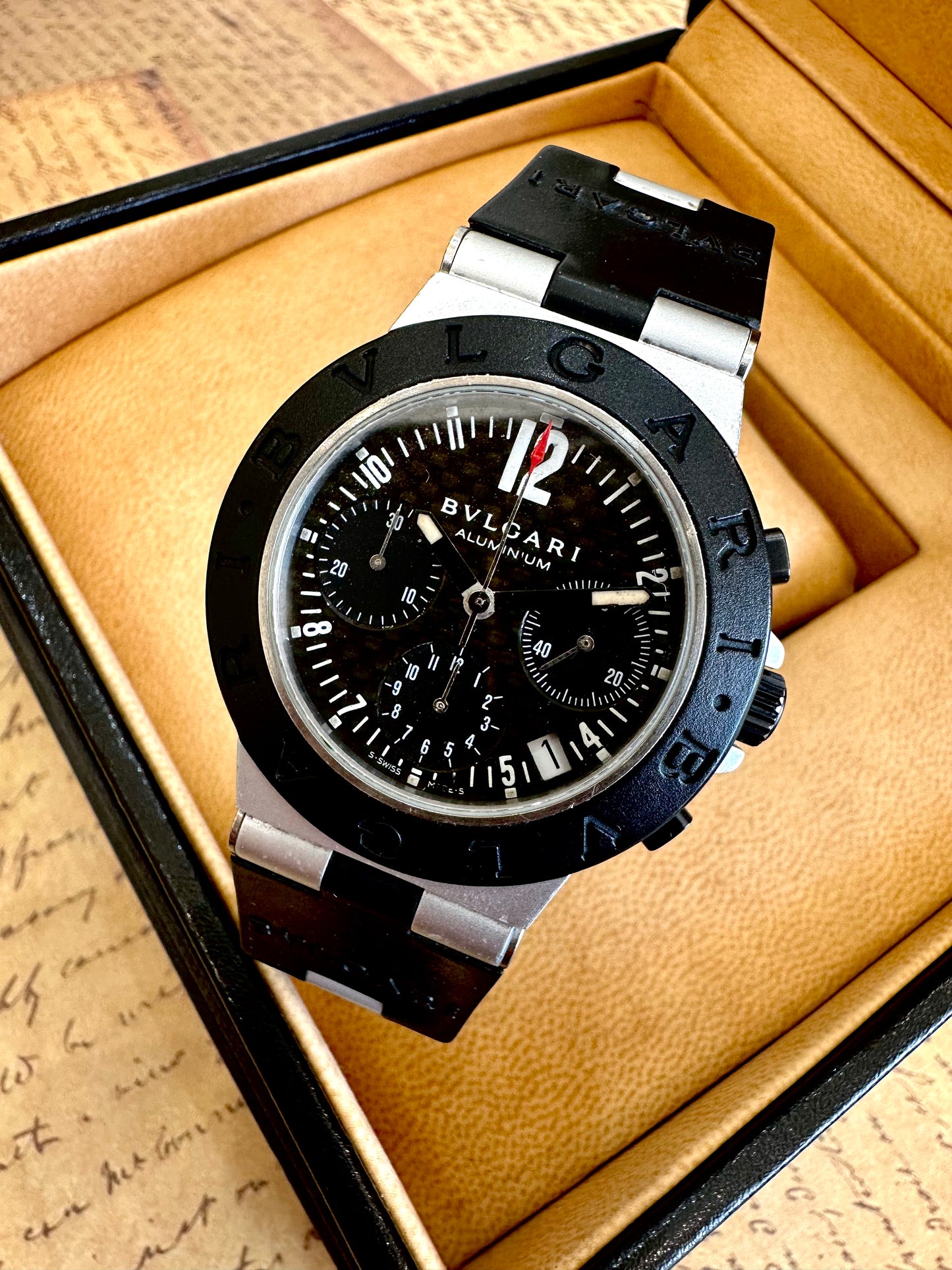 BVLGARI ALLUMINIUM CHRONOGRAPH AUTOMATIC "CARBON DIAL"