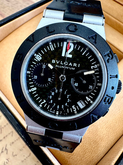 BVLGARI ALLUMINIUM CHRONOGRAPH AUTOMATIC "CARBON DIAL"