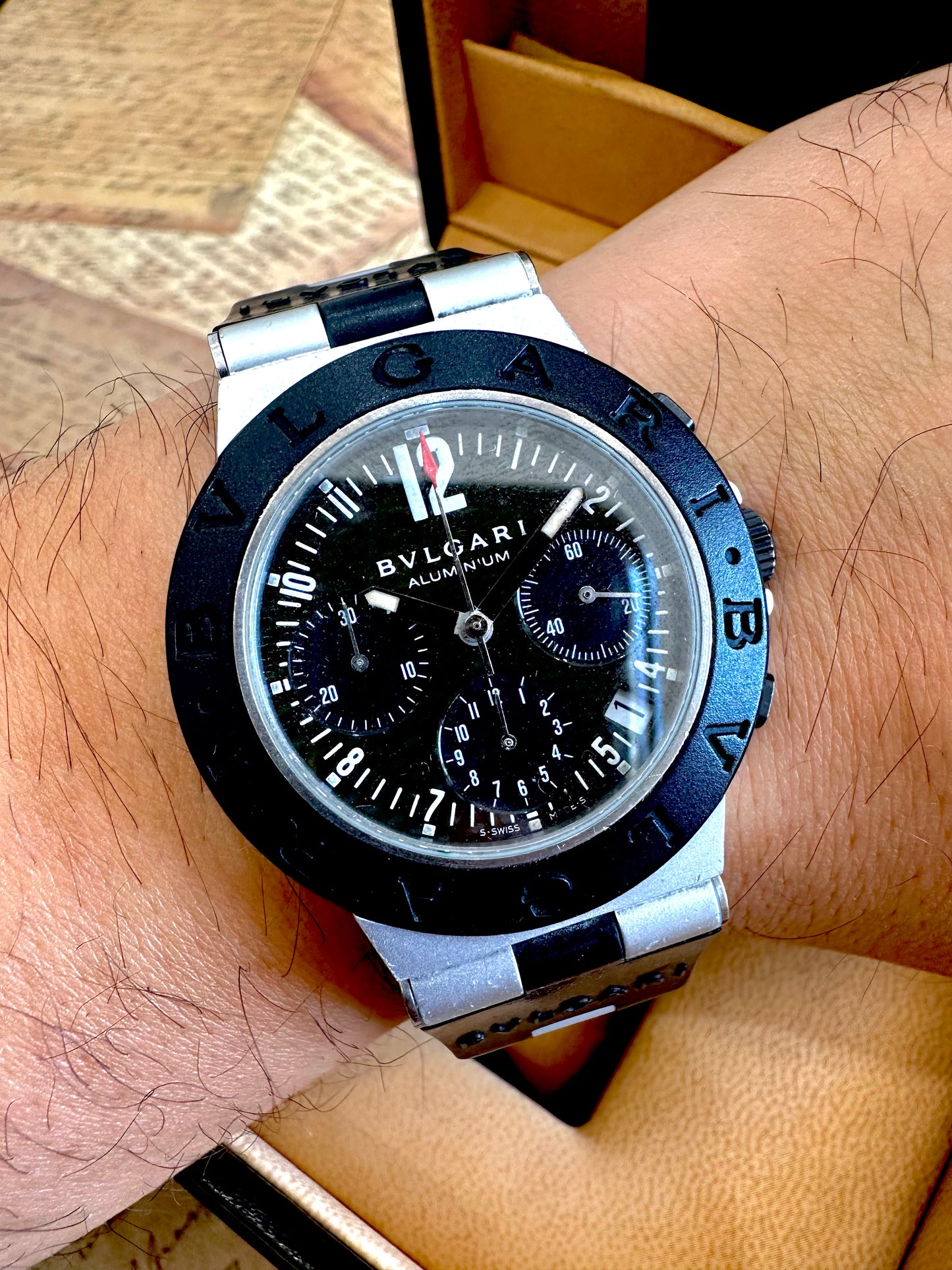 BVLGARI ALLUMINIUM CHRONOGRAPH AUTOMATIC "CARBON DIAL"