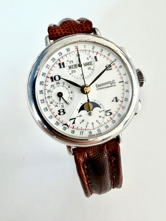 EBERHARD CHRONOGRAPH FASI LUNARI REF 36018 A 924 Argento 925