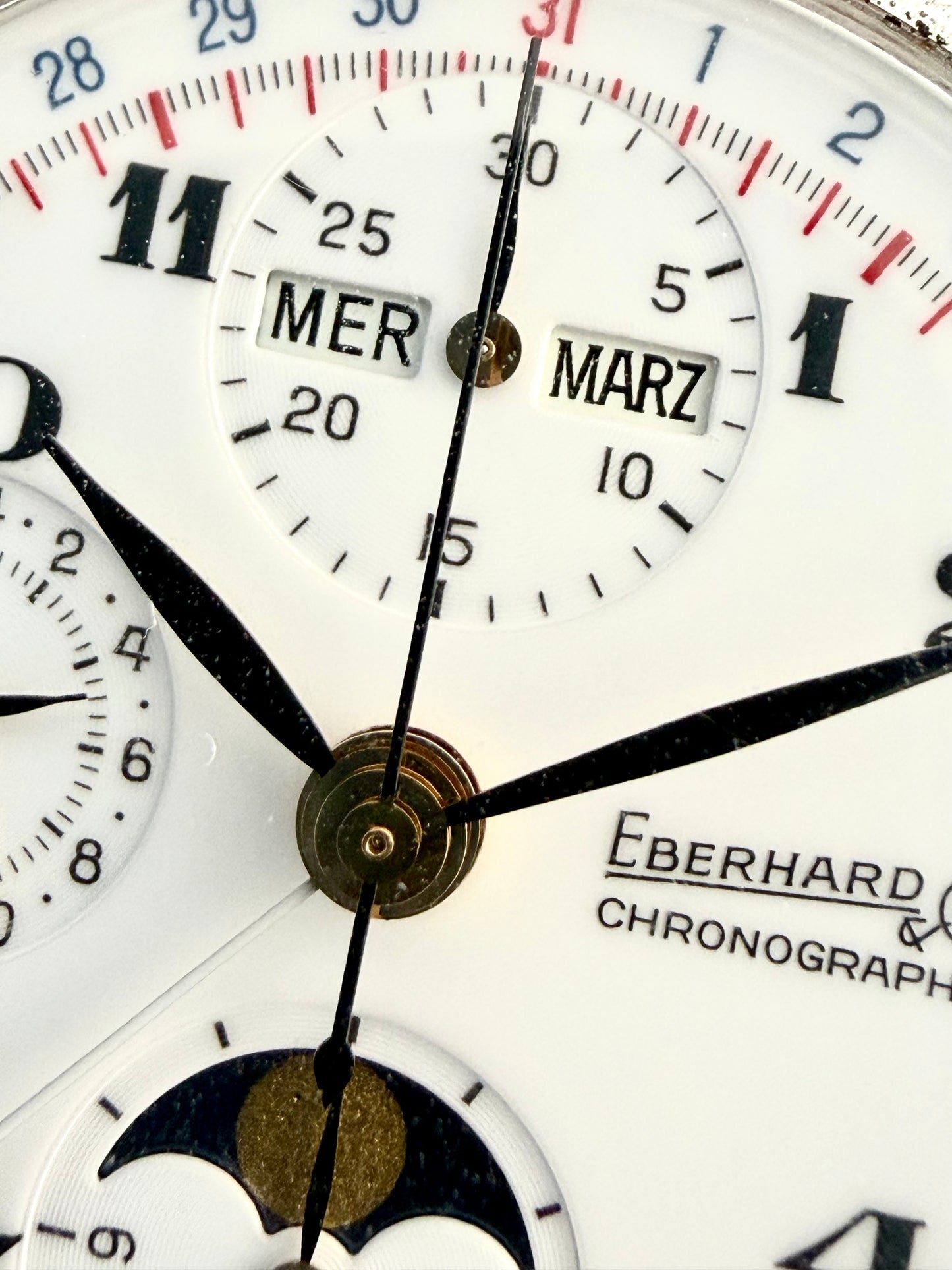 EBERHARD CHRONOGRAPH FASI LUNARI REF 36018 A 924 Argento 925