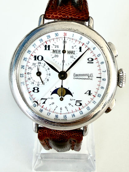 EBERHARD CHRONOGRAPH FASI LUNARI REF 36018 A 924 Argento 925
