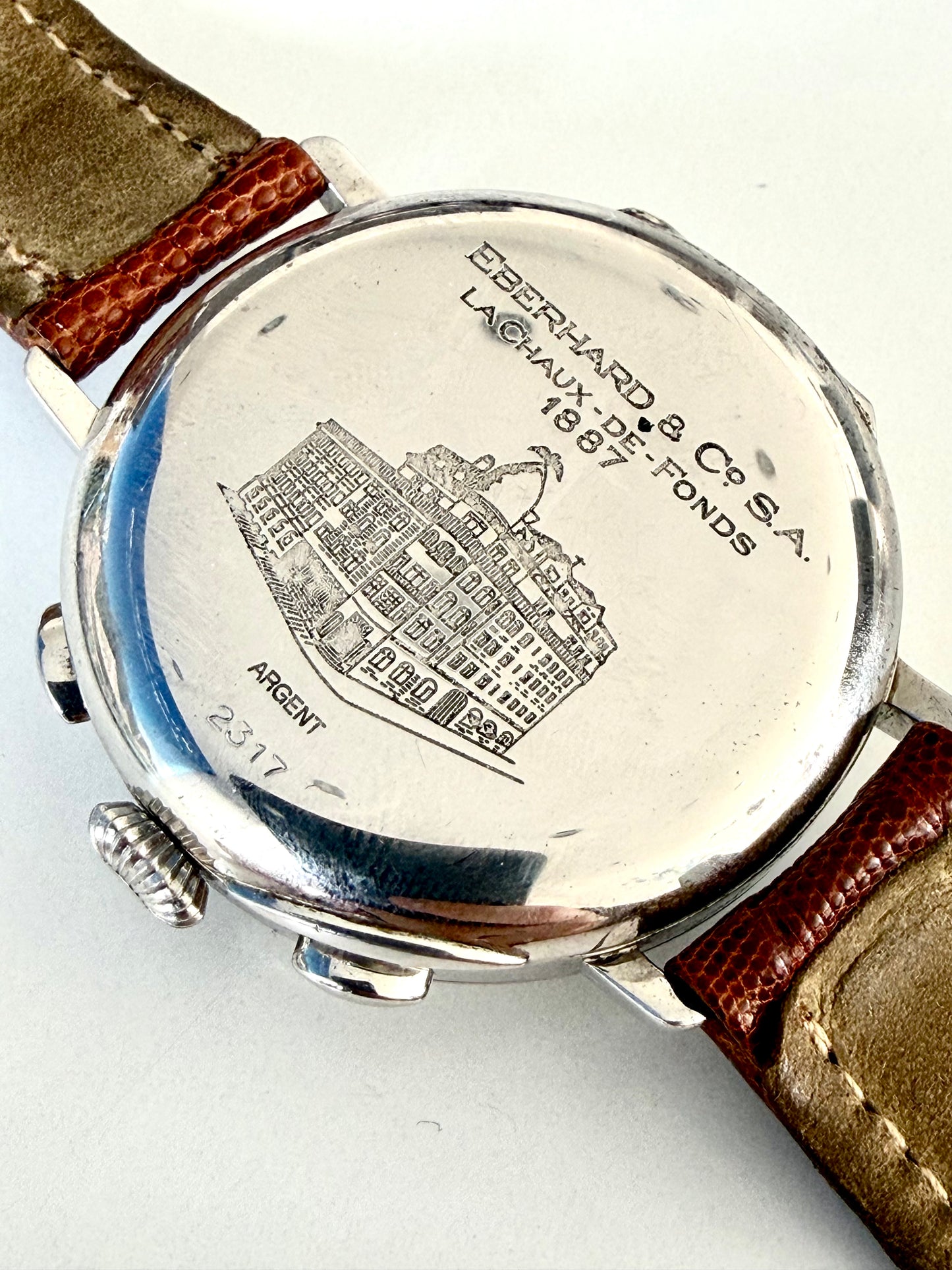 EBERHARD CHRONOGRAPH FASI LUNARI REF 36018 A 924 Argento 925