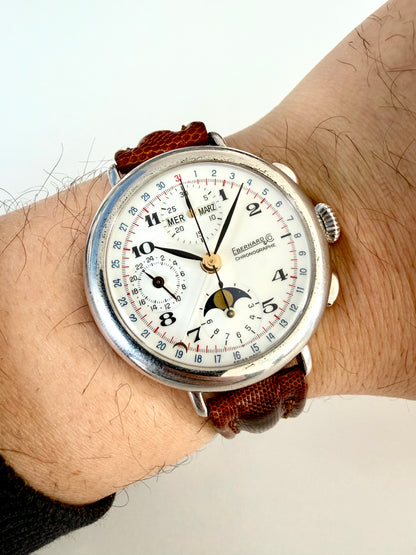 EBERHARD CHRONOGRAPH FASI LUNARI REF 36018 A 924 Argento 925