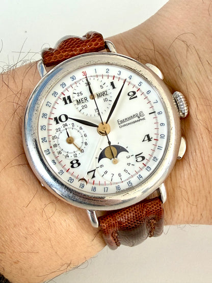 EBERHARD CHRONOGRAPH FASI LUNARI REF 36018 A 924 Argento 925