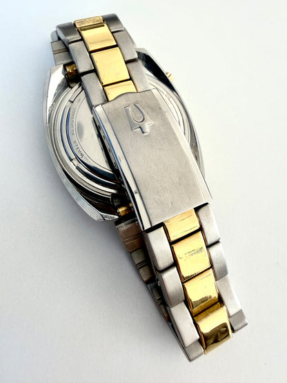 Bulova Accutron Cushion Two Tone Men's Tuning Fork Vintage 1973 Wristwatch 218